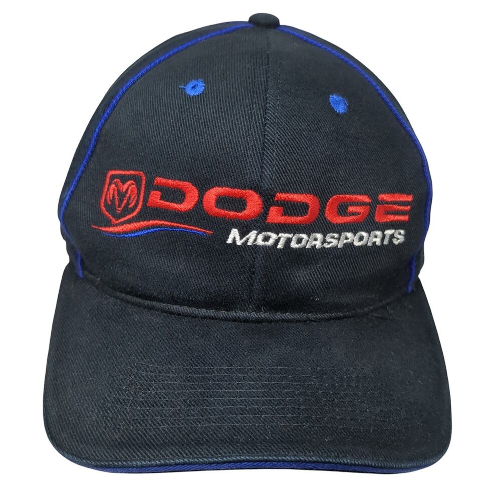 Dodge Motorsports Strapback Baseball Cap Black One Size Embroidered Super Sport